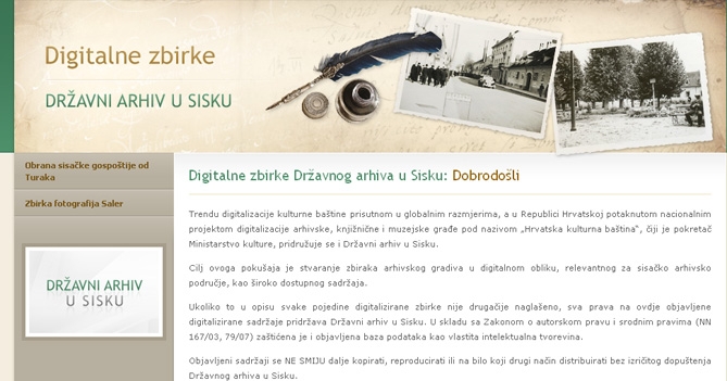 Digitalne zbirke Državnog arhiva u Sisku