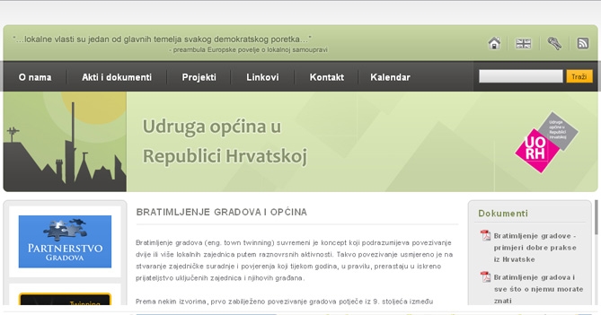 Udruga općina u Republici Hrvatskoj - Interaktivna karta bratimljenja