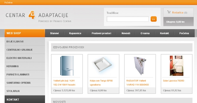 Centar za adaptacije - web shop