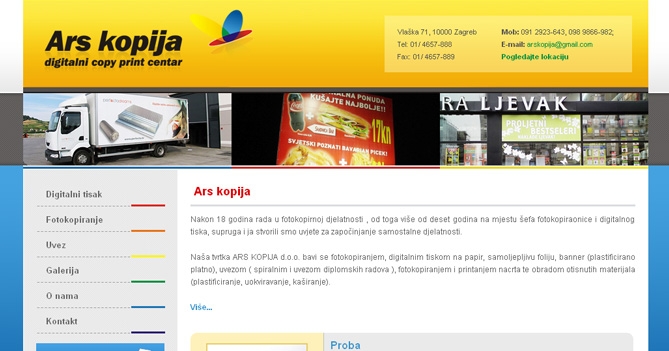 Ars Kopija  - digitalni tisak, fotokopiranje, uvez