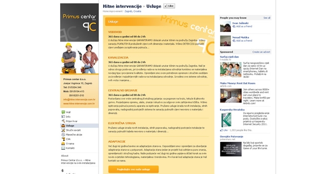 Hitne Intervencije - Facebook stranica
